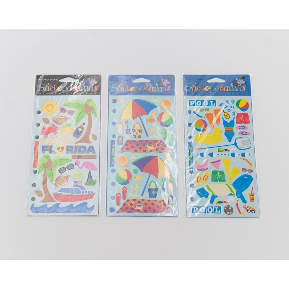 Lot of 3 Stickopotamus Florida Tropical Beach Vacation Pool Stickers NEW